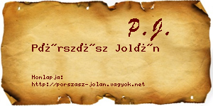 Pórszász Jolán névjegykártya